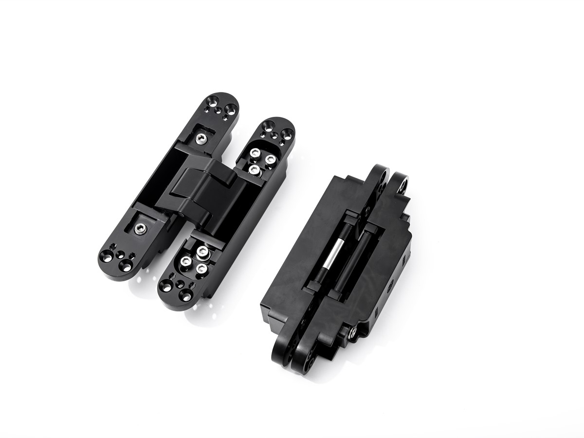 Real-life photos of a 3D door hinge.