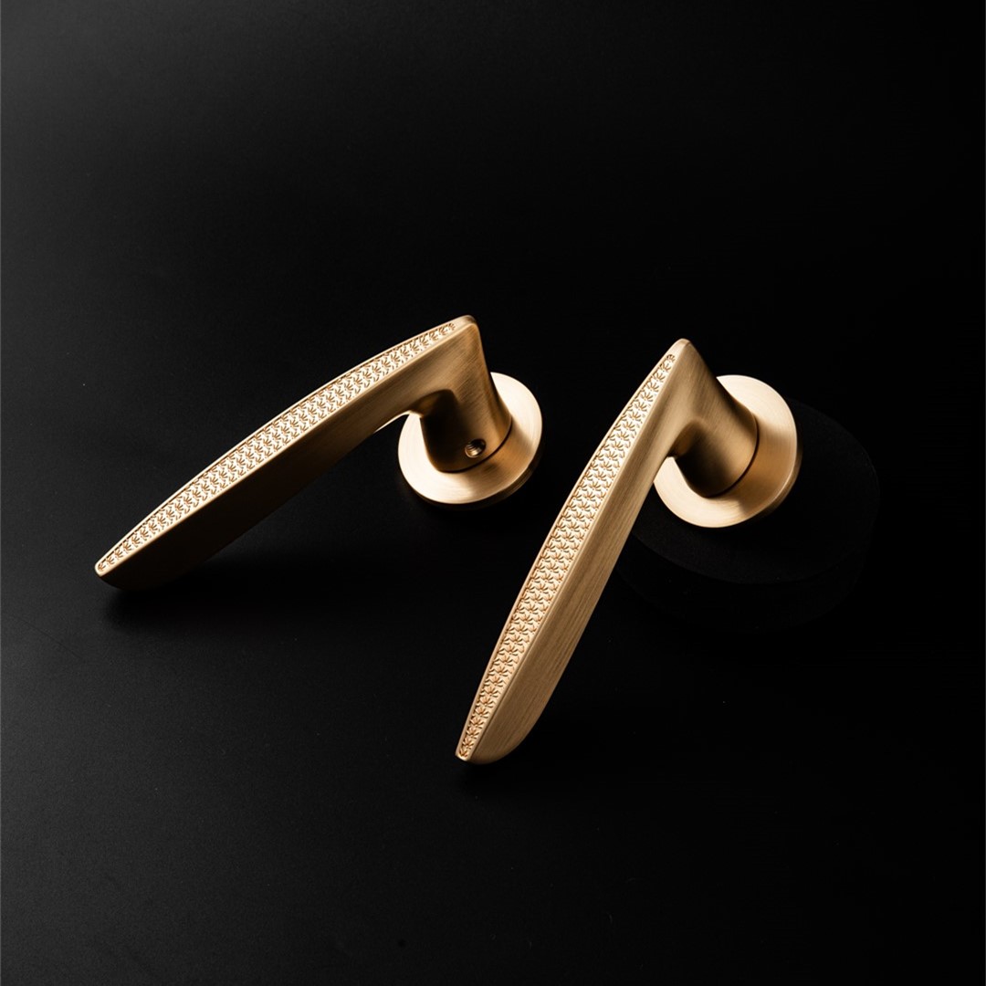 Classic, understated luxury wooden door handle