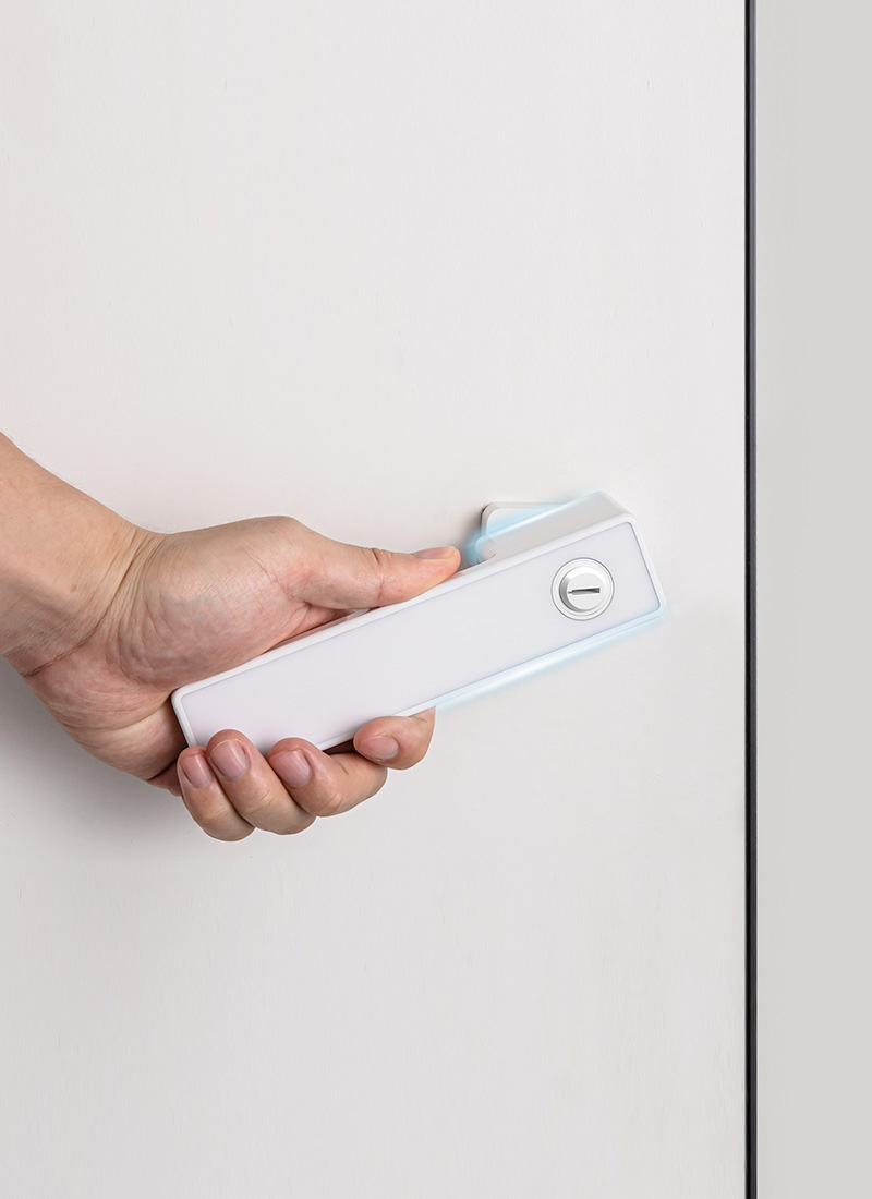 black shower door handle