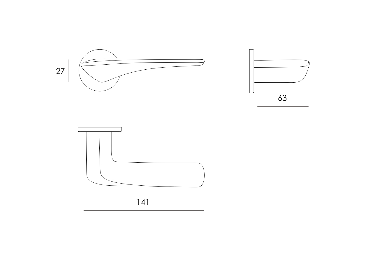 Fechadura de maçaneta de design moderno